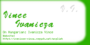 vince ivanicza business card